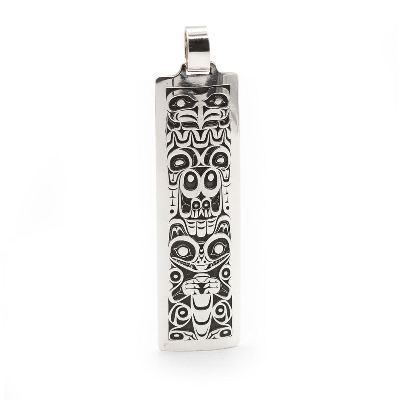 Eagle and Wolf Pendant by John Velten. Sterling silver.