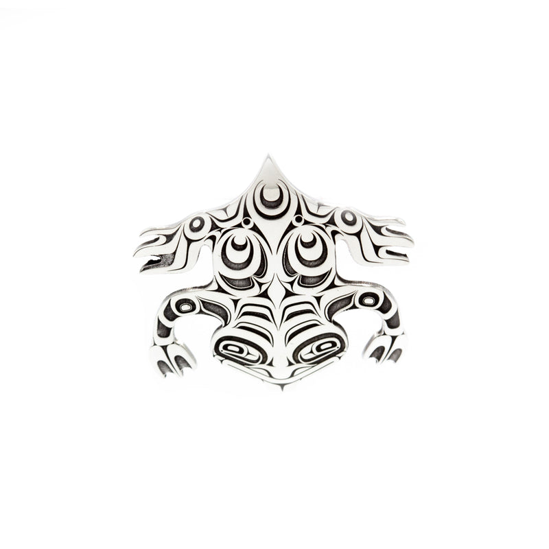 Frog Pendant by John Velten. Sterling silver.