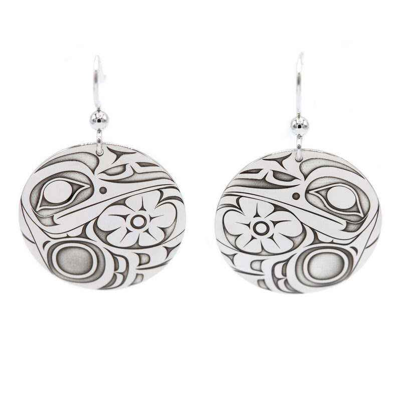 Hummingbird Panel Earrings by Karen Francis. Sterling silver.