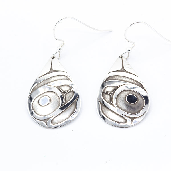 Teardrop Earrings by Danika Saunders. Sterling silver.
