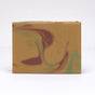 Sacred Tobacco bar soap by RavenSong, amber bar with brown and green swirls