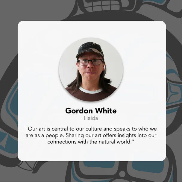 Indigenous Artist Gordon White of Haida photo and quote 