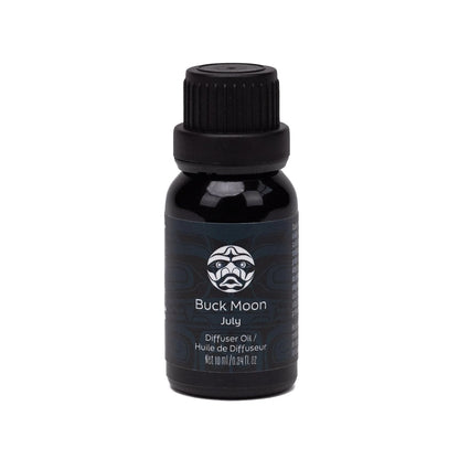 Black bottle of Buck Moon July diffuser oil