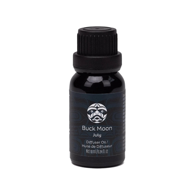 Black bottle of Buck Moon July diffuser oil