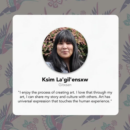 Indigenous Artist Ksim La'gil'ensxw, Gitxsan photo and quote