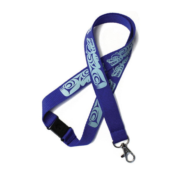 Photo of Lanyard by Indigenous Artist Maynard Johnny Jr. displayed in front of a white background
