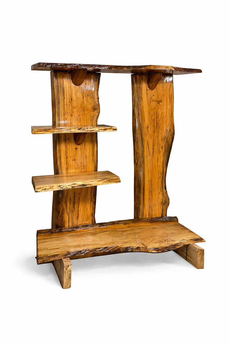 Wooden shelf with live edge