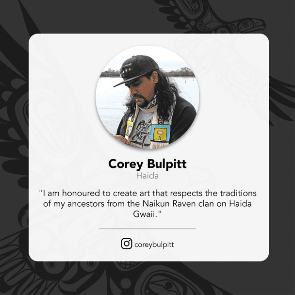 Profile card of Corey Bulpitt with a photo, name, and quote on a dark background