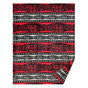 Blanket with black and white Indigenous patterns