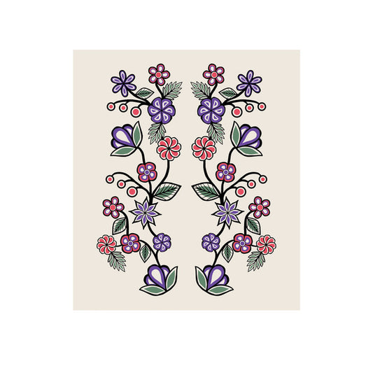 Decorative floral design on a beige cloth