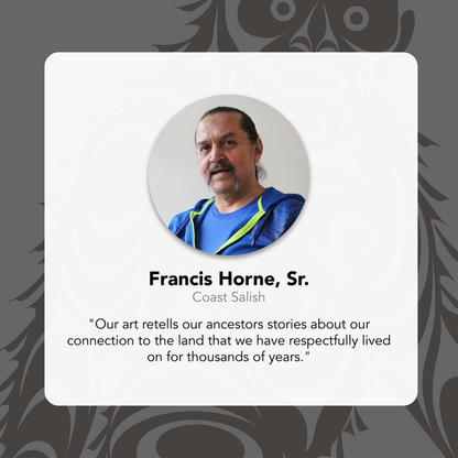 Contact Card for Francis Horne with quote about art