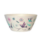 Decorative bowl with Indigenous design bird and flower pattern