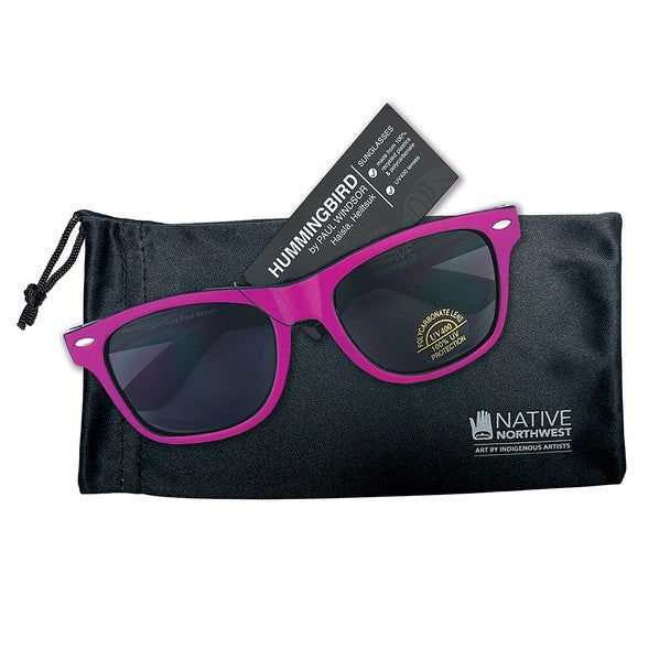 Sunglasses displayed on top of a black case