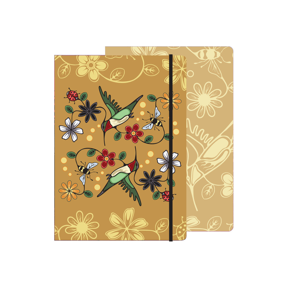 Notebook with hummingbird and floral design