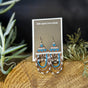 Brown and Turquoise large beaded earrings handmade by Dee Cochrane of Little Spark Cree-ations
