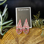 Pink and Cream large beaded earrings handmade by Dee Cochrane of Little Spark Cree-ations