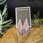 White and Pink Diamond large beaded earrings handmade by Dee Cochrane of Little Spark Cree-ations