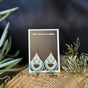 Cream and Sage medium beaded earrings handmade by Dee Cochrane of Little Spark Cree-ations