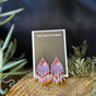 Lavender Fringe medium beaded earrings handmade by Dee Cochrane of Little Spark Cree-ations