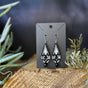 Black and Silver Drop small beaded earrings handmade by Dee Cochrane of Little Spark Cree-ations