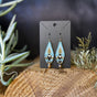 Light Blue Drop small beaded earrings handmade by Dee Cochrane of Little Spark Cree-ations