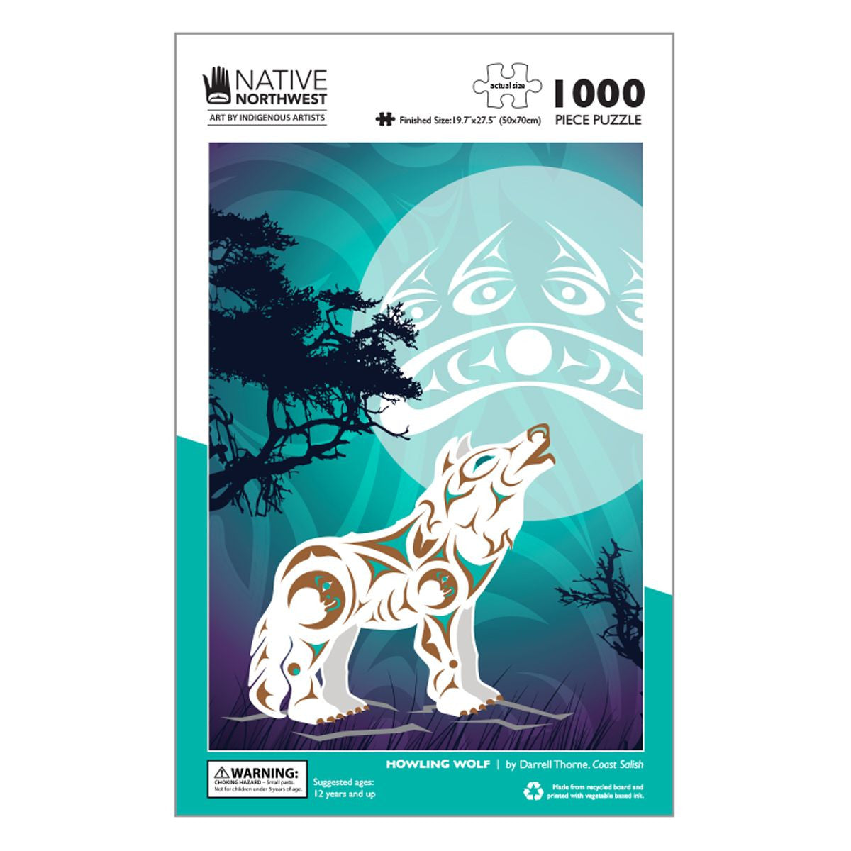 Howling Wolf 1000 piece jigsaw puzzle by Darrell Thorne