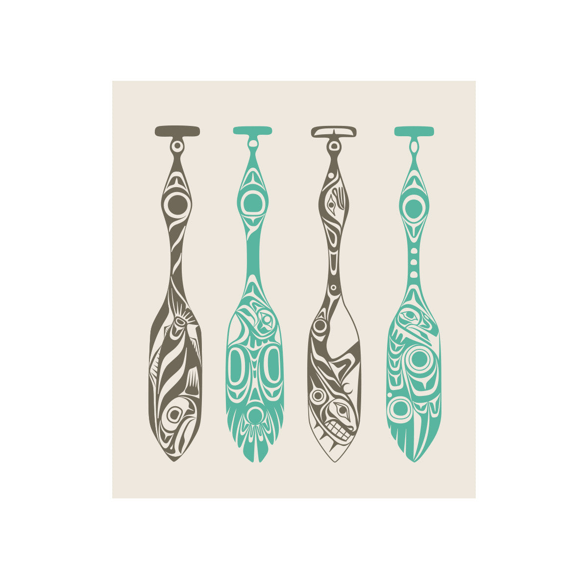 Compostable kitchen eco cloth with Paddles design by Paul Windsor