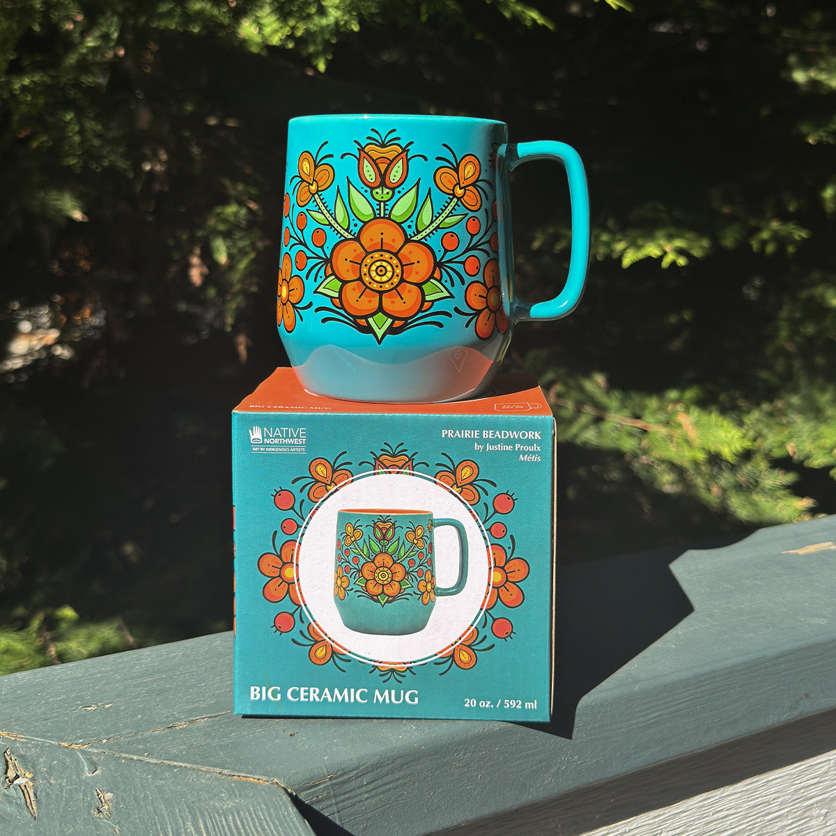 Prairie Beadwork mug, further angle