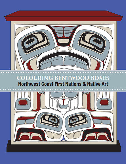 Colour and Draw colouring book of Pacific Northwest bentwood box designs, 32 pages