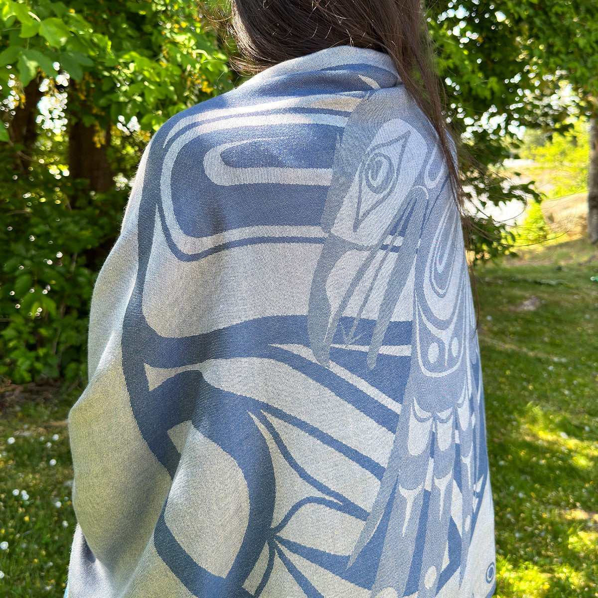Raven Moon shawl shown full length