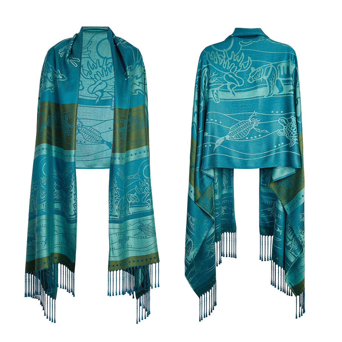 All My Relatives jacquard shawl by Storm Angeconeb