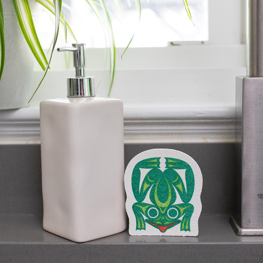 Frog eco sponge by Maynard Johnny Jr., alternate view