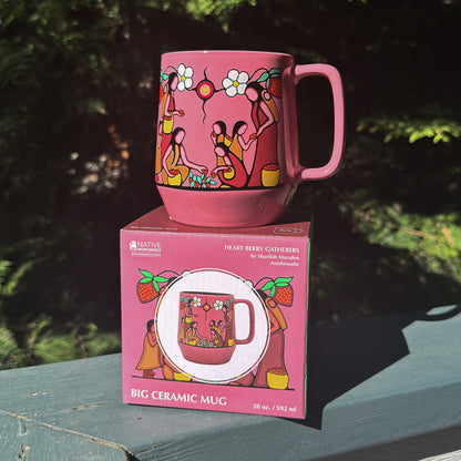 Heart Berry Gatherers mug, further angle