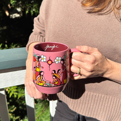 Heart Berry Gatherers mug, alternate angle