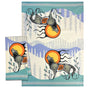 Unbleached cotton printed tea towel with Wolf Ma'iingan design by Storm Angeconeb