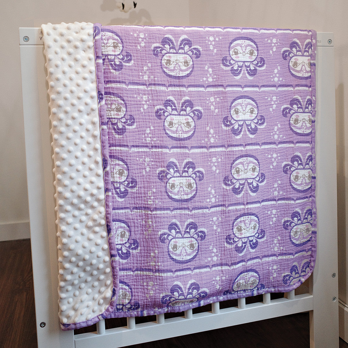 Baby Octopus baby blanket by Yasakw (Shelly Samuels), muslin cotton front