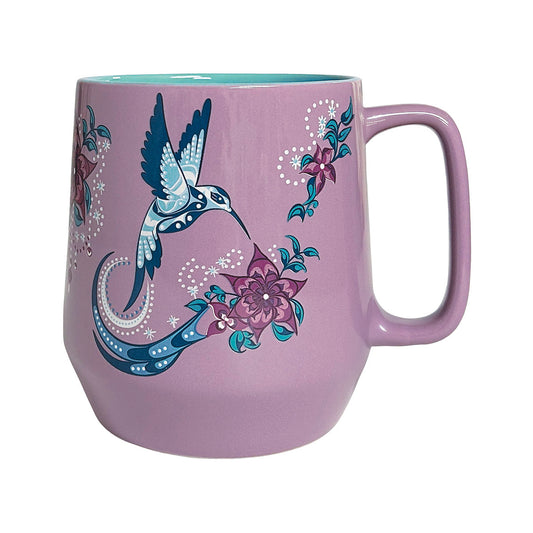 20oz big ceramic mug with Hummingbird design by Deanna Samuel