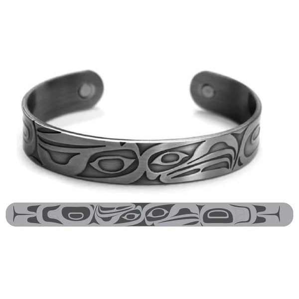 Silver Brushed Copper Bracelet - Eagle Raven — Native Northwest