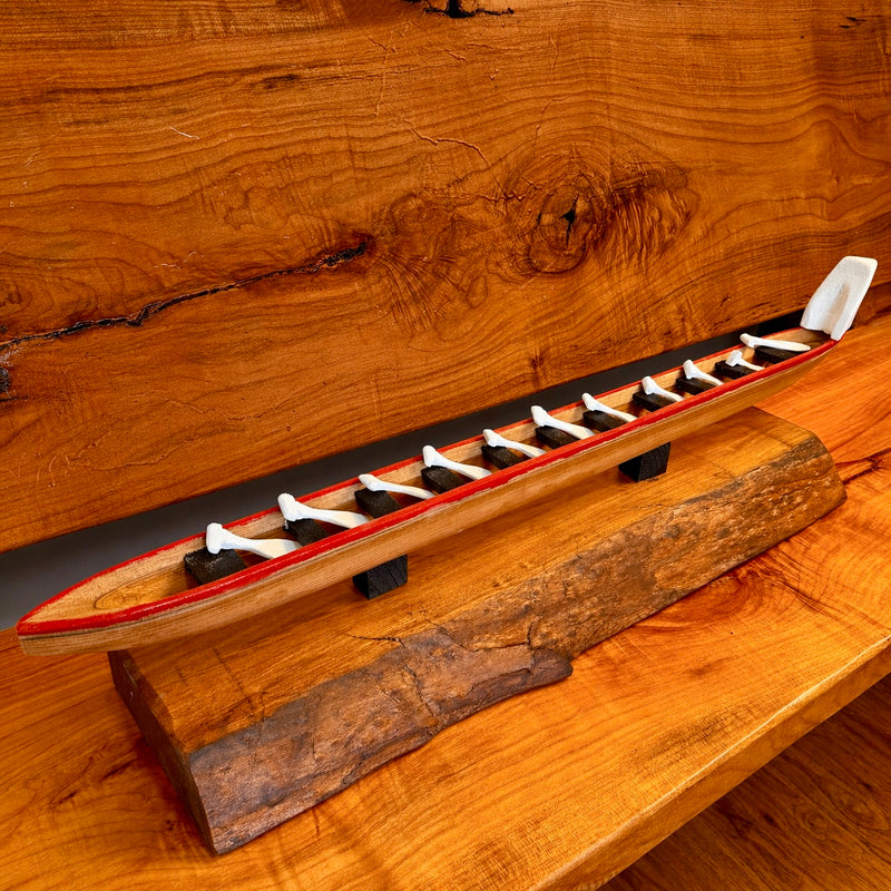 Hand Crafted Cedar Canoe Statement Piece