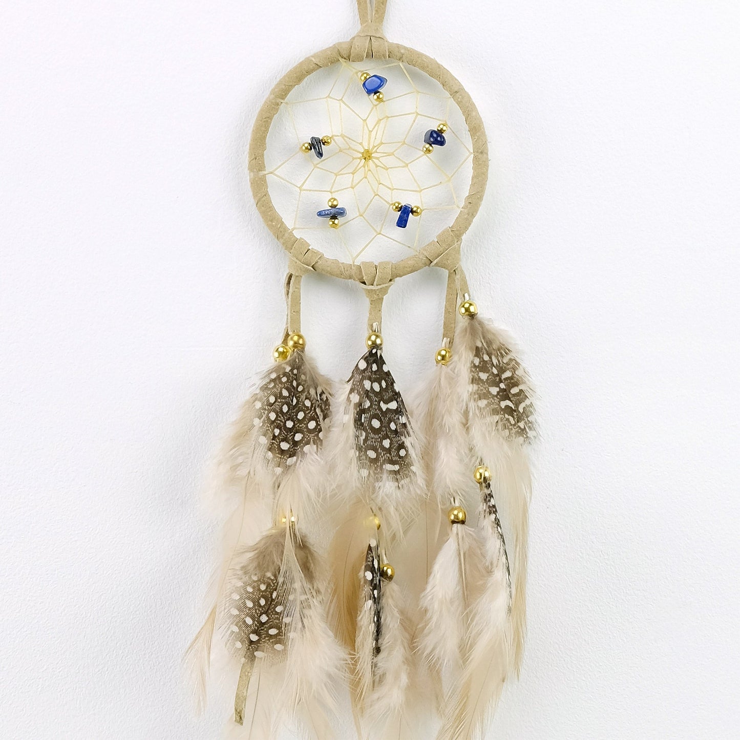2.5" Tan Dreamcatcher with Semi-precious Stones