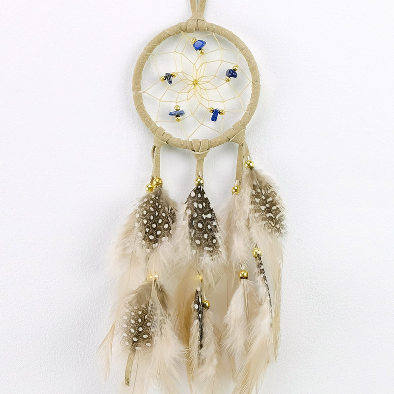 2.5" Tan Dreamcatcher with Semi-precious Stones