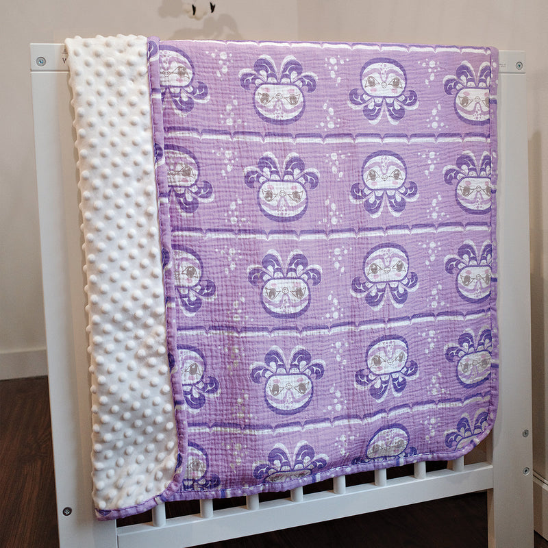 Baby Octopus baby blanket by Yasakw (Shelly Samuels), muslin cotton front
