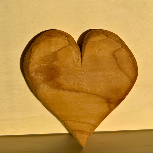 Wooden heart-shaped cedar decor piece