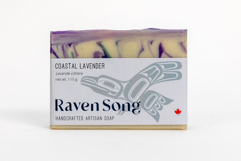 Coastal lavender soap by ravensong in packaging