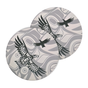 Set of 2 ceramic coaster with Indigenous soaring eagle design