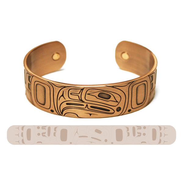 Copper Plated Bracelet - Eagle by Gordon White (Haida)