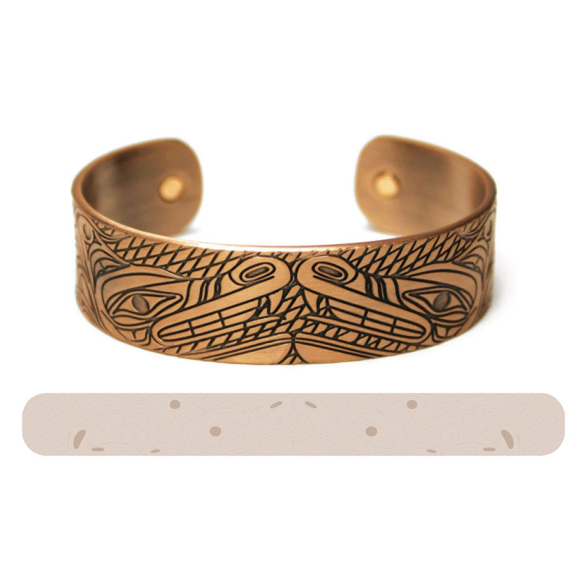 Copper Plated Bracelet - Wolves by Andrew Williams (Haida)