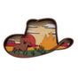 Cowboy hat wooden layered art by Spirit Bear Design, hand painted