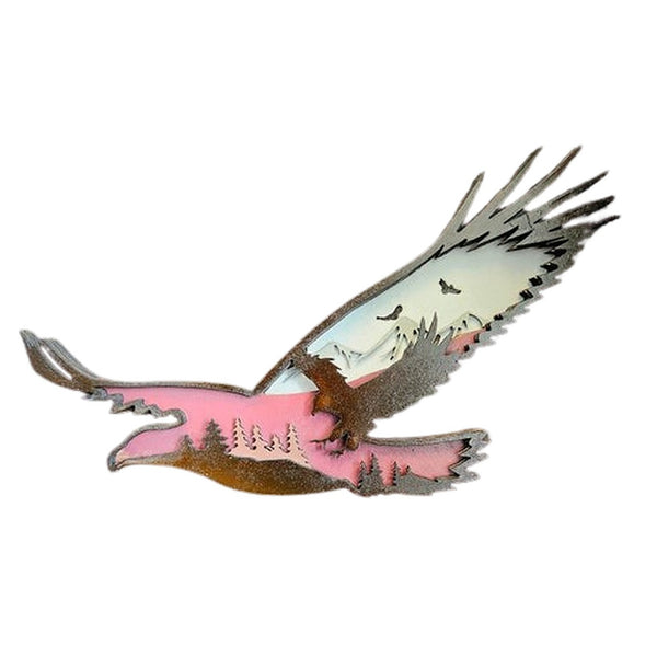 Eagle wooden layered art by Spirit Bear Design, hand painted