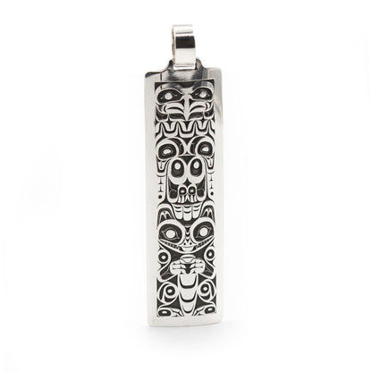 Eagle and Wolf Pendant by John Velten. Sterling silver.